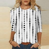 Fuieeoe Top Womens Tank Top Plus Veličina ispod ženske modne tiskane majice Srednja rukava Bluza Bluza
