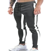 Muške pantalone za crtanje klasične fit jogger harem hlače na srednjem struku prozračne fitnes duge ploče na dnu tamno sive m