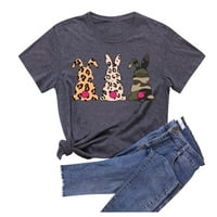 Košulje za žene Žene Žene Ljetne modne modne vrhove Crewneck Cosy bluza Classic-Fit Majica kratkih rukava