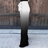 Žene široke noge komforne hlače sa džepovima lagana visoka struka podesiva kravata za vezanje Ležerne hlače za žene poslovne casual pantalone za žene