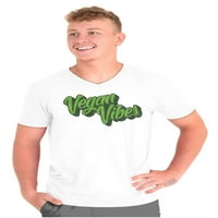 Veganske vibracije vegetarijanski životni stil V-izrez T majice muškarci žene brisko brendovi s