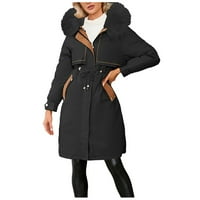 Ženska podstavljena zimska jakna Žene Ležerne prilike sa kaputom sa kaputima sa kaputima sa kapuljačom