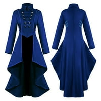 Cuhas Womens Kaputi Jakne za žene Gothic Steampunk gumb Čipka Corset Halloween Kostim rep ženski vrhovi plavi s
