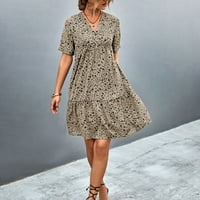 Ženska standardna kratka rukava s kratkim rukavom V-izrezom Žene Ljetne haljine Sweet & Slatka V-izrez