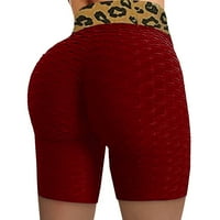 Ženski kratke hlače Cleariance Sports Yoga Tajice Stisne fit bib hlače Pokloni traper kratke hlače Žene široke noge joga hlače za žene, crvene, 3xl