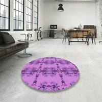 Ahgly Stroj za upotrebu u zatvorenom krugu tranzicijskog prelaznog heliotropa Purple Područje Rugs, 8 'Round