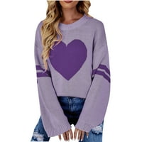 Ženske dukseve, Ženska pulover sa labavim okruglim vratom Ljubav dugi rukav dres džemper Para Mujer