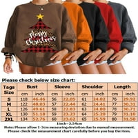 Grianlook ženske ručke ležerne duksere božićne stablo grafičke majice dugih rukava tunika dukserica