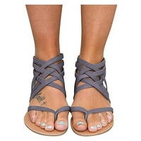 Azrijske dame ravne sandale patentne papuče na papuče s otvorenim prstima Rimske cipele Summer Beach Sandals