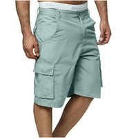 Muški teretni kratke hlače Pamučne ravne vježbe hlače Golf kratke ležerne radne hlače sa džepovima svijetloplavi