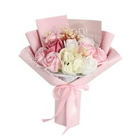 VikakioOze Početna Dekor Sačuvan cvijet ružičasti karanfil sapun buket ružičasti cvijet majčin dan