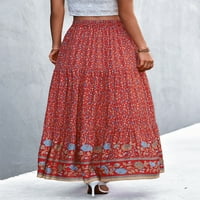 Ženska visoka struka Maxi suknja Boho cvjetni print dugi suknji