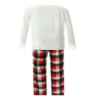 Podudarni obiteljski božićni pidžami Set Elk Print Tops Bijela crvena kaidna pantalona za odrasle djeteta