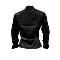 Xinqinghao plutane rubljene kafene jakne Žene Čvrste boje plus veličine Jakne kaput odvojite jakne za vrat crne xxl