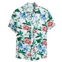 Njoeus majice za muškarce Ljetne muške grafičke majice Ljeto Vintage tiskana majica Muška majica kratkih rukava Havajski stil uzorak s kratkim rukavima Bluza i majica plus veličine