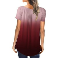 Majica za žene Ljeto odobrenje O-izrez TEE TOP kratki rukav gradijentni majica ramena TOWS bluze