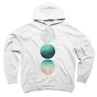 Geometrijski krugovi u Aqua ugljenim ugljenom sivom grafičkom pulover Hoodie - dizajn od strane ljudi