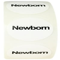 Bijelo sa crnim novorođenim dječjim dijelom ružnim naljepnicama, okrugla, etiketa na rolni