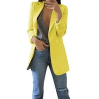 Twifer Jackets Žene Žene Ležerne prilike sa punim bojama Kardigan sa džepnim reverlima dugih rukava