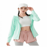 50+ UV zaštita od sunca Ženska odjeća zip up hoodie dugi rukav ribolov trkački jaknu na otvorenom Performance košulja, svijetlo zelena, 4xl