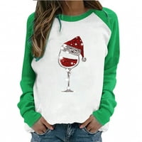 Ružni božićni džemper za žene smiješna slatka majica plus veličina pulover sklepove, crveni vinski stakleni