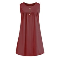 XYSAQA Ljetne haljine za ženske haljine s dugim rukavima Žene Ležerne prilike bez rukava iznad koljena