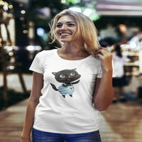 Mala crna mačka sa majicom Majica Žene -Image by shutterstock, ženska srednja sredstva