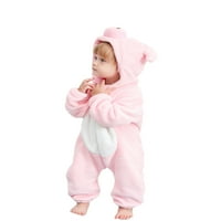 Dojenčad bebi crtani životinjski kombinezon od runa s kapuljačom s dugim rukavima, kostimi s kapuljačom,