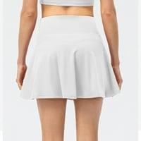 Finelylove joga kratke hlače Žene Juniors Shorts Srednji struk Rise Yoga Solid White 2XL