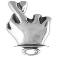 Sterling Silver 30 Unise bo lančani 3D ručni prekriženi prsti za sreću Privjesak ogrlica