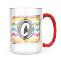 Neonblond monogram C Rainbow Chevron krila poklon za ljubitelje čaja za kafu