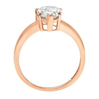 1. CT sjajan krug Clear Simulirani dijamant 18k 18K ružičasto zlato Solitaire prsten sz 10.5