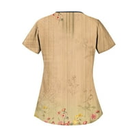 Royallove Ženske košulje Ženske retro tiskane ujednačene kombinezone košulje sa dvostrukim džepom majica kratkih rukava