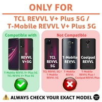 Talozna tanka futrola kompatibilna za TCL Revvl V Plus 5G, T-Mobile, stakleni ekran zaslona ukljn uklj, slatka potpisivanje zečjeg ispisa, lagana, fleksibilna, meka, SAD