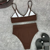 Galaxy Top za dječake Ženski bikini kupaći kupaći kupališta bikini set Deep V izrez Srednji struk kostimi