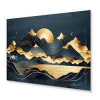 Art DesimanArt Zlatni minimalistički planine II minimalizam pejzažna metalna zidna umjetnost u.