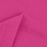 Clearsion ružičasti rak dojke Top za žene Svjesnost s rakom dojke Okrugla bluza za ispis kratkih rukava majica Ljetni udobni vrhovi, ružičasti
