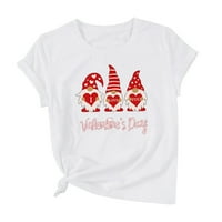 Štednja za žene za žene za žene Ženske klasične ugodne bluze Okrugli vrat Pulover Valentine Cute ELF