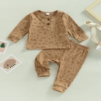 Toddler novorođenčad dječaka Dječak Djevojka odjeća za životinje Print Ribded pulover Duksera TOP Ležerne hlače Postavljena jesen zimska odjeća