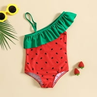 Jedan kupaći kostim za djevojčice Toddlera Ruffles kupaći kostim Cartoon Watermelon Prints Placewward kupaći odijela za mesece meseci