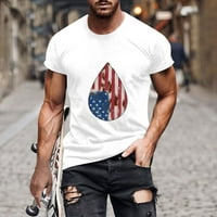 Dnevne majice za muškarce labave fit 3D vodene kapljice USA zastava Ispis kratkih rukava okrugli vrat