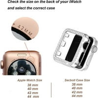 Bling Case kompatibilan za Apple Watch Case Series SE, Ženska Djevojka Luksuzna pjenušava kristal Diamond nehrđajući metalni okvir kutije za bezel