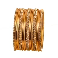 Sunsoul by Touchstone Zlatni bangle Collection Indijski bollywood tradicionalni žuti rhinestone obični