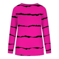 Ovecza meka dukseta za žene lagane labave fit plišani pulover Crewneck Plain casual vrhovi trendi dugih rukava Boho odjeća vruća ružičasta 2xl