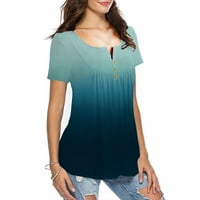 Wozhidaoke T majice za žene t V-izrez Gradientne košulje vrhovi ženske kratke hlačeve veličine plus