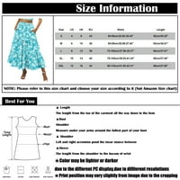 Feterrnal ženska modna cvjetna ispisa nepravilna zavoja visoke struk suknje Skorts suknje za žene