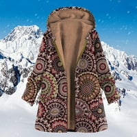 Fonwoon Jakne za žene, žene duge dukseve kaputi Tuničke zimske pamučne jakne pletene casual dukserice