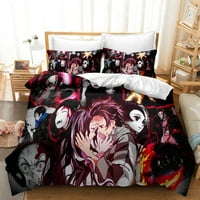 Anime posteljina Twin puna kraljica kraljevska veličina Demon Slayer Duvet Cover Classic Manga uzorci