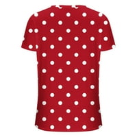 Charella Womens V-izrez T-majica Modna udobna košulja Žene kratkih rukava TOP crveni, s