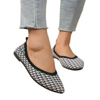 Gomelly Women Flat cipele mrežice Ležerne cipele na stanovima Modni natikači Žene dame crno-bijele 9